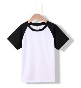 เสื้อยืดเด็ก 100% ผ้าฝ้าย พิมพ์โลโก้ตามสั่ง แขนเสื้อแบบแร็กแลน เสื้อผ้าเด็ก เสื้อยืดเด็กสีเข้าชุด - Product Image 4