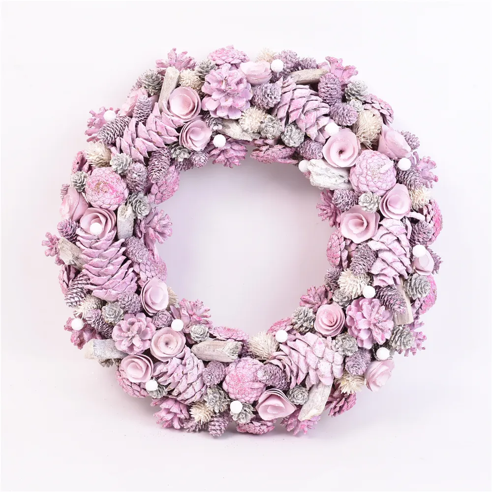 Factory Supplies Pinecone Crafts Corona Navidad Xmas garlands & wreaths Decorative Christmas wreath