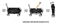 Chariot utilitaire pliant pliable avec roues universelles silencieuses poignée réglable pour Camping jardin sport pique-niques Shopping