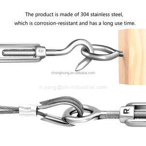 Tendeur de câble robuste à crochet et œillet M5 <span class=keywords><strong>en</strong></span> acier inoxydable pour tensionnement de câbles métalliques - Product Image 4