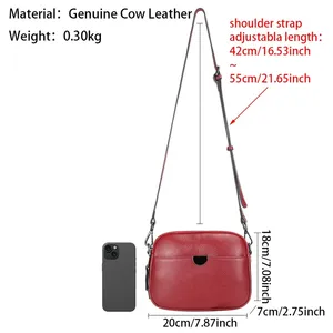 AndoBag - Bolsos cruzados de piel auténtica, gran capacidad, bolso de hombro para ir al trabajo, bolso de doble capa para teléfono móvil para mujer, 1640 - Product Image 5