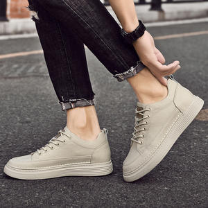 Zapatillas de Verano para Hombre con Aumento de Altura de 8 cm, Parte Superior de Piel Vacuna, Diseño Calado, con Cordones, Transpirables, para Caminar, Estilo Juvenil con Suela Gruesa - Product Image 3