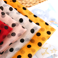 Tissu en organza à pois floqués noir en gros, léger et transparent, pour robes élégantes pour femmes, robes en tulle, ourlets de jupes