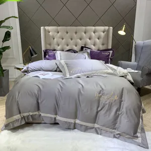 Luxe Grijs Queen Factory Made Cover Sets 100% Katoen Sprei