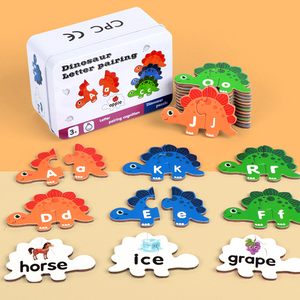 Nouveau design 2026 : Puzzle en bois dinosaure, jouet éducatif pour enfants, jeu de correspondance des lettres - Product Image 6