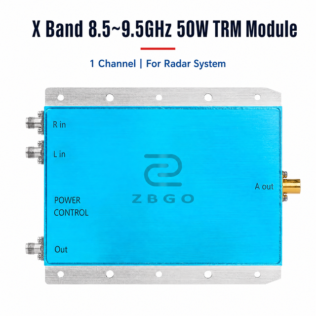 X Band 8.5GHz-9.5GHz 50W Transmit Receive Module RF Front End TR Component 1 Channel TRM Module for Radar System