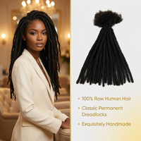Extensions de dreadlocks traditionnelles faites à la main en cheveux humains Remy, locs permanentes, couleur personnalisée, qualité salon, origine Chine Brésil