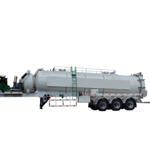 Pompe à vide à anneau liquide haute pression PTO de haute qualité à bas <span class=keywords><strong>prix</strong></span>, réservoir d'eau usée, semi-remorque en acier, charge utile maximale de 32 tonnes - Product Image 1