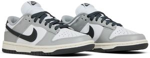 Chaussures décontractées pour femmes Wmns Dunk Low Light Smoke Grey en cuir véritable, bout rond, à lacets, semelle en caoutchouc amortie, avec logo, toutes saisons - Product Image 4