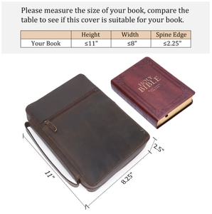 Đầy đủ-Grain Da Kinh Thánh Bìa Sinh Thái Thân Thiện Với Cổ Điển Phong Cách Mang Trường Hợp Bảo Vệ Giữ Cuốn Sách Thư Mục Tổ Chức Cho Nam Giới Phụ Nữ - Product Image 6