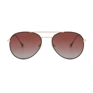 Lunettes de soleil pilote ovales à monture intégrale, verres dégradés marron, protection UV 100%, unisexe, protection solaire pour adultes - Product Image 6