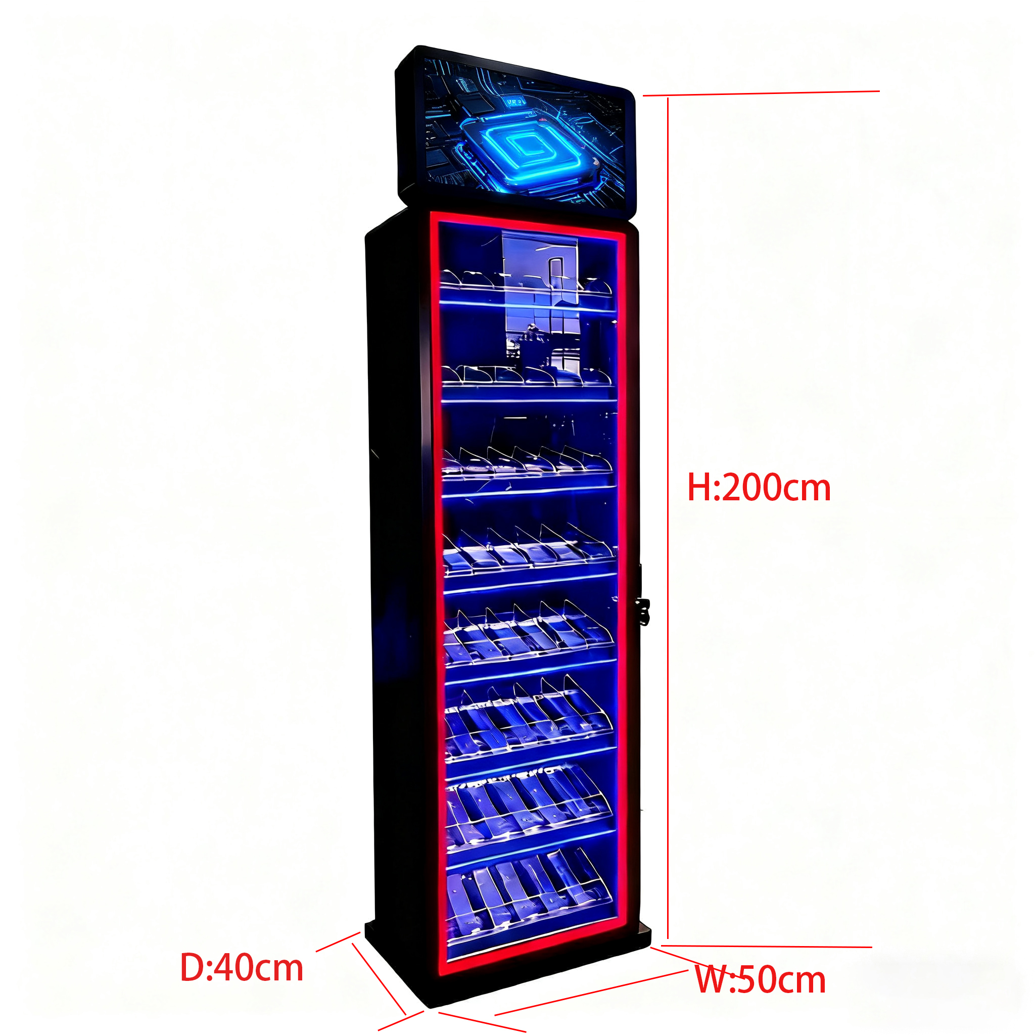 Apache Custom Acrylic Floor Cigarette Tobacco with LED Light Display Stand for Gas Station — view 2