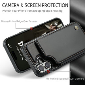 Custodia in Pelle CaseMe con Blocco RFID per iPhone 17, Cover Portafoglio Business per iPhone 17 16E 15 14Pro 13 - Product Image 2