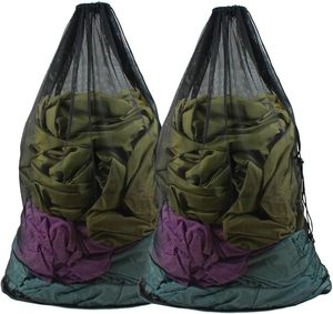 Washable Recycle <b>Foldable</b> Large Drawstring <b>Laundry</b> Bag Mesh Shoe Wash Clothes <b>Laundry</b> <b>Basket</b> Black Wash Bag - Product Image 4