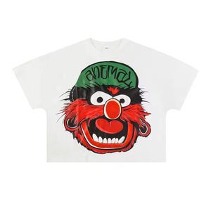 100% algodón Y2K impreso gráfico camisetas Streetwear alta calidad logotipo personalizado Boxy recortado camisetas para hombres - Product Image 1