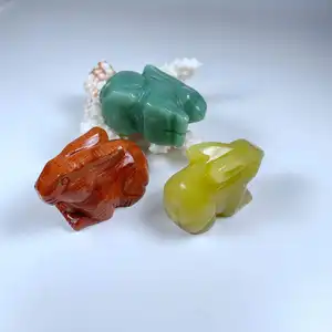 Natural Gemstone Room Decoration Healing Crystal 50mm Natural Gemstone Rabbit Animal Figurine