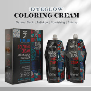 Evde Kullanım İçin Dyeglow Siyah Saç Boyası Kremi 5 Dakikada Beyazları Kapatır Canlı Renk Verir Zengin Bitki Özlü Kalıcı Koku 500ml*2 - Product Image 1