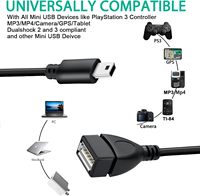 USB A hembra A Mini USB B Cable macho Cable adaptador de Puerto OTG Cable de datos del teléfono móvil de la PC de Audio de coche tablet reproductor de música