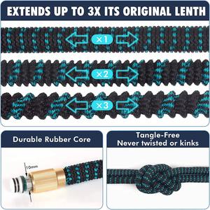 Oferta Especial: Conectores de Latón Sólido 3/4, Ligeros, Antiabrasión, Manguera de Jardín Retráctil y Expandible con Mango Telescópico y 10 Patrones - Product Image 2