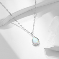 Collier pendentif larme minimaliste en argent sterling 925 Collier goutte d'eau opale plaqué or pour femme