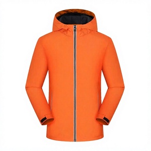 Men's Orange Hooded Windproof Puffer Jacket Regular Fit Polyester Wadding Winter Sporty Style Zipper Closure - Product Image 1