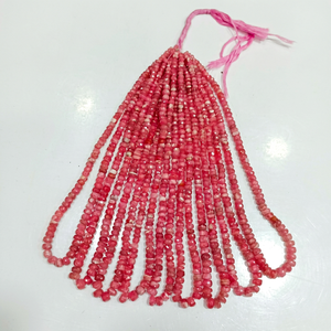 Perles de rhodochrosite naturelle facettées en rondelles, taille 4,5 mm à 6 mm, perles de pierre de haute qualité, collier de perles certifiées, perles de pierres précieuses en vrac - Product Image 1