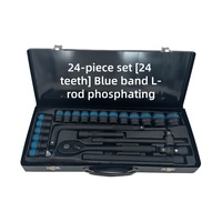 Juego de Llaves de Trinquete Profesional de 25 Piezas, 1/2 Pulgada, Kit Completo de Herramientas Mecánicas con Caja de Hierro Roja para Reparación Automotriz