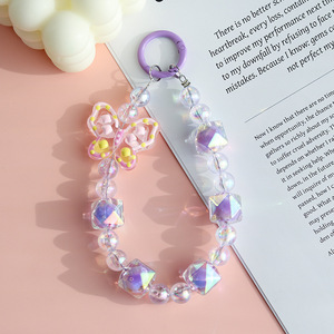 Ánh sáng sang trọng kim cương mạ điện thoại chuỗi ba trong một Keychain, tai nghe treo trang trí, ngắn chống mất chuỗi trang trí - Product Image 2