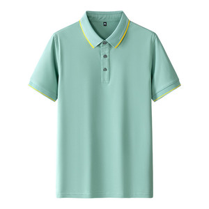 Camiseta Polo de Color Sólido, Algodón con Ribete en Contraste, Uso Diario, Manga Corta, Cuello Camisero, Ropa de Trabajo, Camiseta Publicitaria Corporativa - Product Image 2