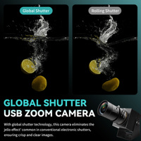 Caméra USB à obturateur global 1080P 90fps avec zoom 10X et objectif à mise au point variable manuelle 5-50mm AR0234 pour l'imagerie industrielle en gros plan