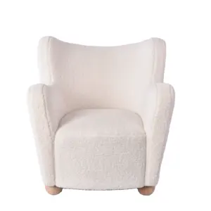 Salon Upholstered Accent Occasional Chairs With Arms Sherpa Armchair Imitate Lamb Wool Accent Chair