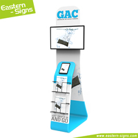 Support de kiosque multimédia LCD, support d'affichage de bannière en tissu, support autoportant pour tablette PC, support d'affichage de brochure LED en tissu