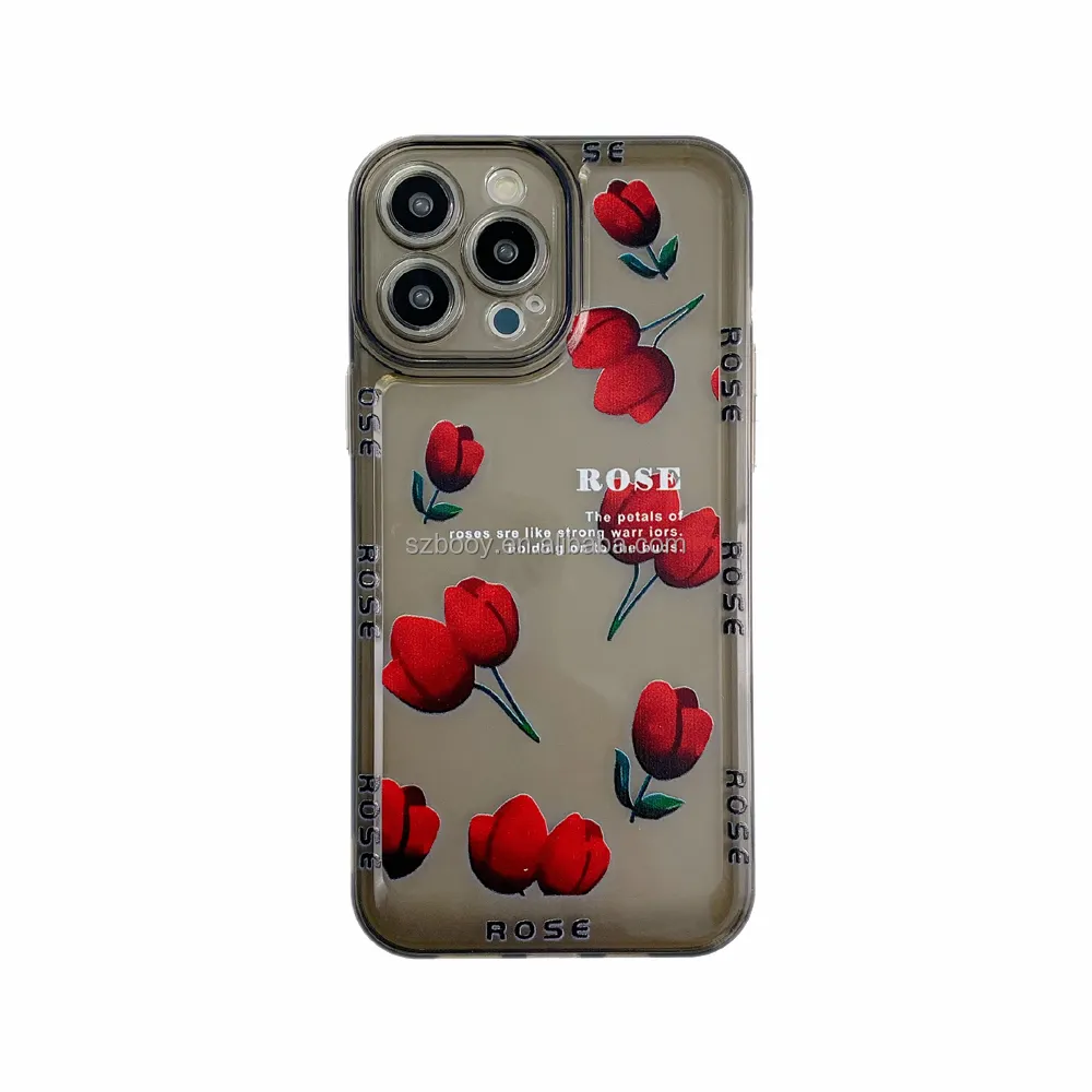 Flower Rose Transparent Phone cover Soft TPU phone case for Apple iPhone 7P 8 plus 11 12 mini 13 PRO MAX 14 PLUS 14 PRO MAX