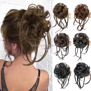 Wholesale Synthetic Curly Chignon Braided Messy Bun Hair Piece 12 Colors Fashion Hair bun For women