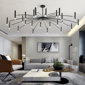 Lámpara de Techo Moderna Dorada, E26 LED 3500K, Luz Blanca Cálida, Acero, Altura Ajustable, Regulable, para Sala de Estar Grande - Product Image 2