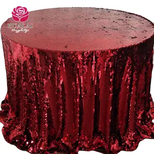 Capa de pano para mesa com lantejoulas vermelhas bordadas retangulares lindas 90"*156" para casamento