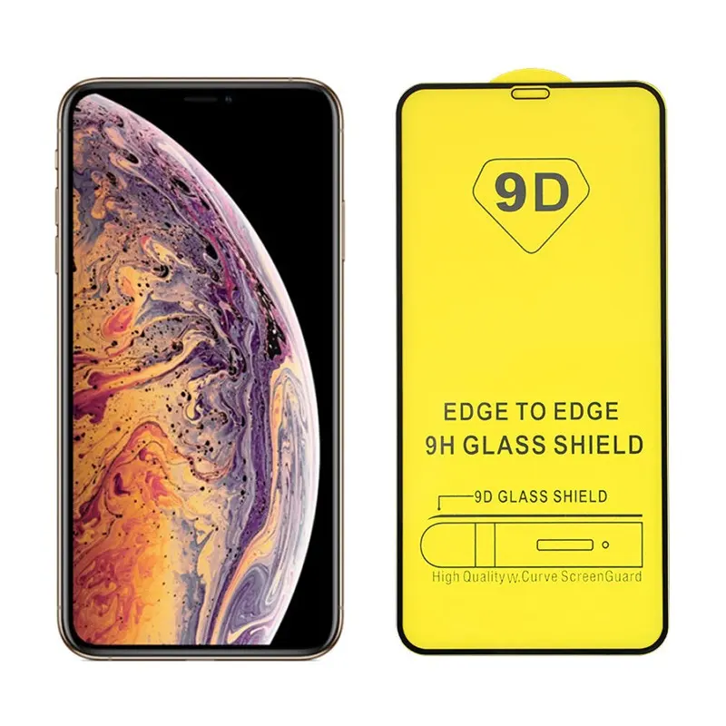 Película de vidro temperado 9d 3d, película 0.33mm para iphone 14 13 12 11 pro max protetor de tela de celular