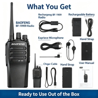 Radio mobile numérique portable BF-1909 personnalisée en usine, 16 canaux, VOX, talkie-walkie portable, 2000 mAh, rechargeable par USB, interphone 10 W