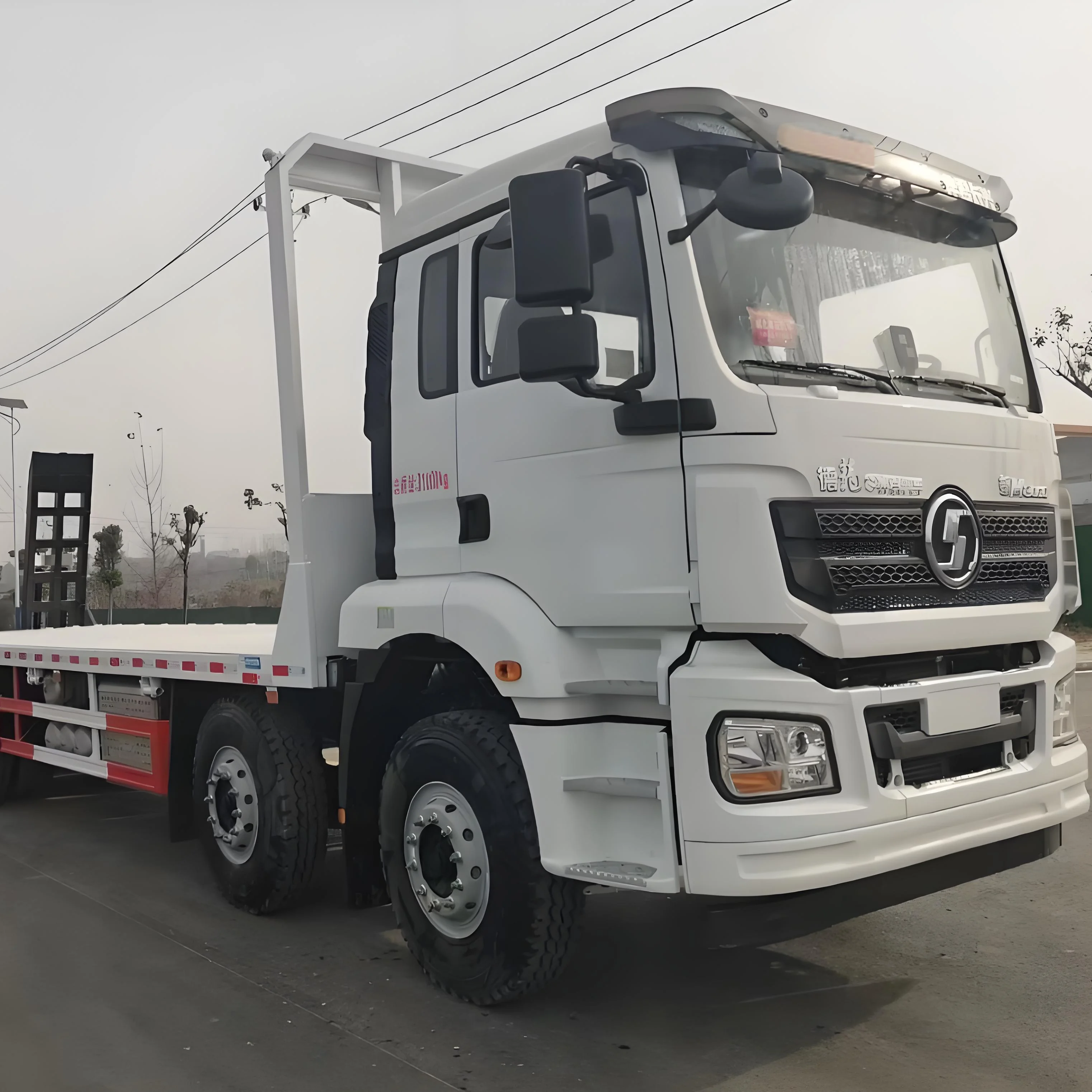 Shacman Auto 400hp 8X4 коммерческие Грузовые прицепы специальное транспортное оборудование для экскаваторов и погрузчиков