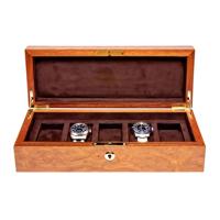 Boîte à montres de luxe en bois avec serrure, 5 emplacements, finition brillante en bois de palissandre, présentoir à montres, boîte de rangement personnalisée pour montres, rapport OEM