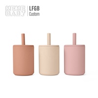 Sans BPA Étanche Nordique Écologique Réutilisable Silicone Bébé Paille Sippy Cup Infant Toddler Kids Cup Avec Couvercles Et Pailles