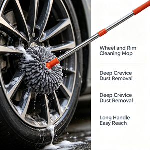 Brosse de lavage de voiture en microfibre avec manche télescopique pour le nettoyage et le detailing - Product Image 4
