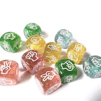 Dés de jeu transparents à paillettes en gros, jeu de devinettes pour les doigts, dés de jeu de pierre, papier, ciseaux de 20 mm pour adultes, enfants, fêtes de famille