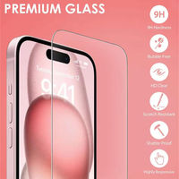 Protection d'écran en verre trempé 18/17/16/15/14/13 Plus/Pro/XS Max/XR/7/8/6s Plus/11/12 2.5D Ultra-fin 0.33mm Dureté 9H 3