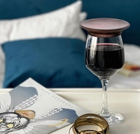 Couvre-verres à vin en bambou moderne, assiettes à apéritif, couvre-gobelets, écologiques, logo personnalisé, accessoires de bar