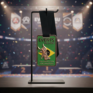 Medalla Deportiva Rectangular de Jiu Jitsu Brasileño con Diseño Personalizable, Medalla de Premio de Esmalte Fundido en 3D con Cordón para Eventos de Artes Marciales - Product Image 2