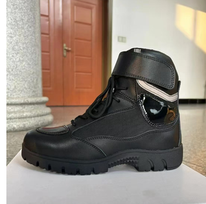 Bottes tactiques de sécurité pour hommes en cuir pleine fleur noir personnalisées DFS12, bottes de randonnée, de chasse et de montagne à la cheville - Product Image 5