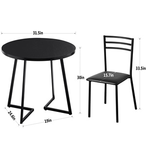 Hiện Đại Truy Cập Chiều Cao Dinette Cho Nhà Bếp Ăn Sáng Nook Phòng Khách Không Gian Nhỏ Gỗ Vòng Bàn Ăn Đặt Với 4 Ghế - Product Image 4