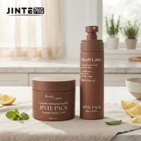 Ensembles d'emballages cosmétiques en plastique vert de 30 ml à 450 ml avec pompe à lotion et vaporisateur, flacon et pot, vente en gros