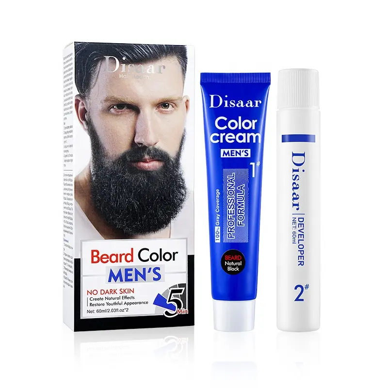 Moustache ar bıyık saç boyası siyah renk krem erkekler için profesyonel sakal saç boyası